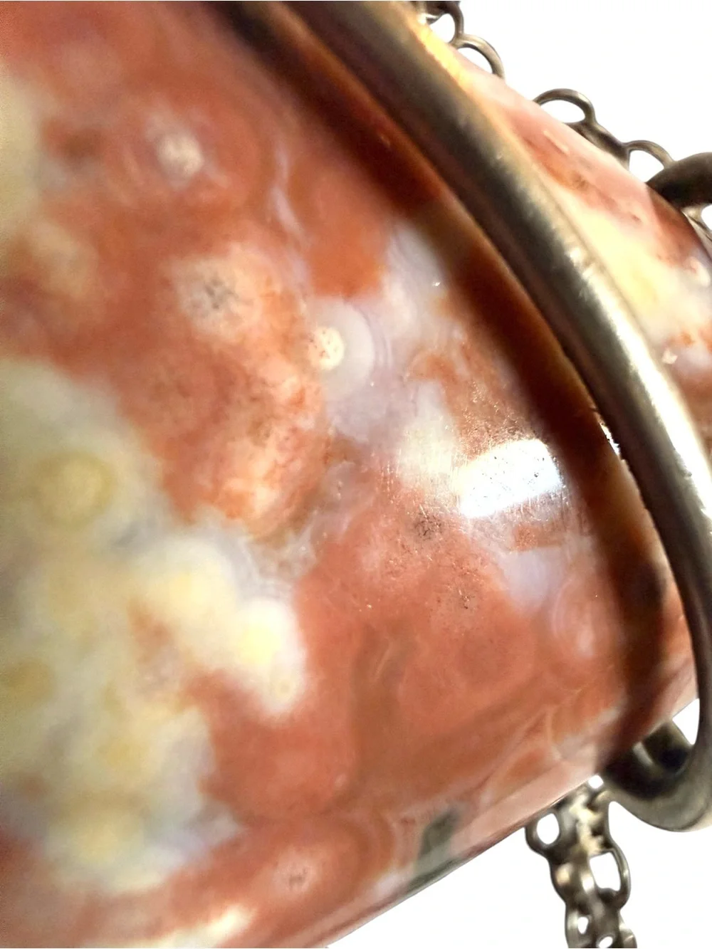 Madagascar Ocean Jasper Red Orbicular Sterling Silver Artisan Pendant Necklace
